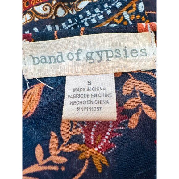 Band Of Gypsies Small Floral Kimono Oversized Flowing Sheer Fabric Fall Colors - Picture 2 of 7